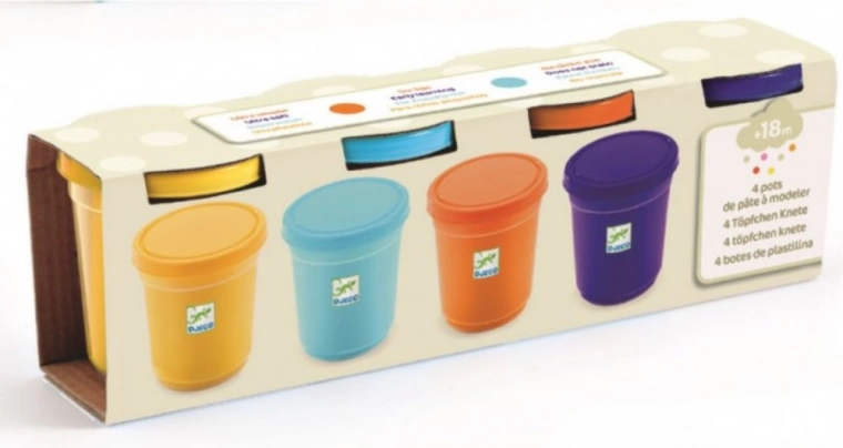 Pâte à modeler colorée DJECO - 4 couleurs naturelles