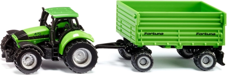 Siku tracteur DEUTZ-FAHR avec remorque Fortuna à deux essieux
