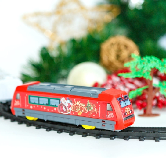 Train électrique de Noël avec lumières et musique