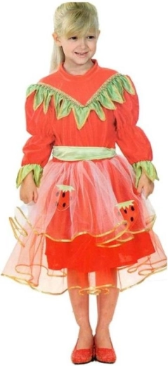 Costume princesse-fraise pour filles 3–4 ans