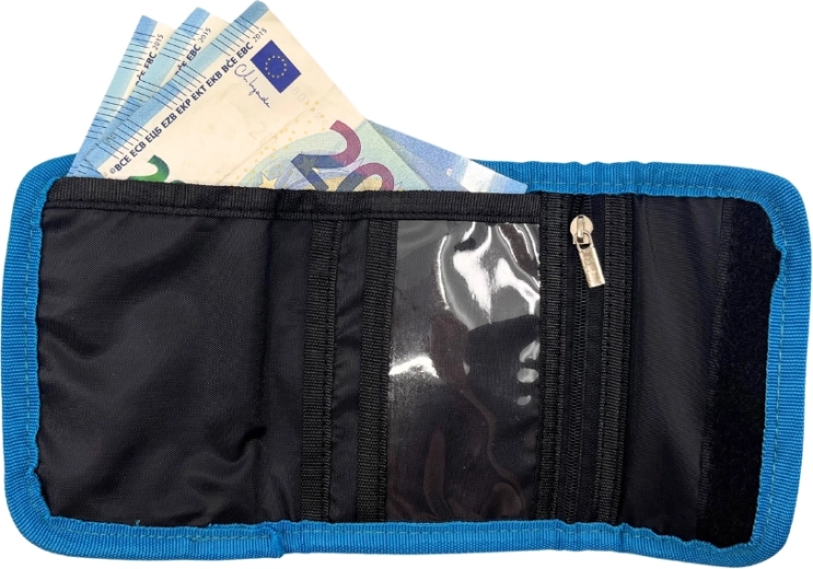 Intérieur bien organisé pour pièces, billets et cartes