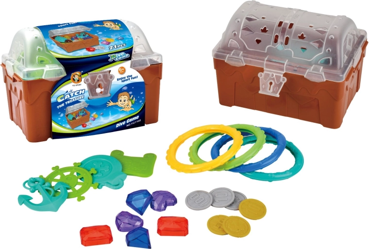 Jeu de plongée : coffre au trésor (lot de 21 pièces)