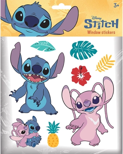 Autocollants statiques pour fenêtres Lilo & Stitch