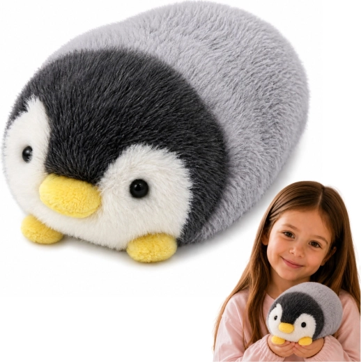 Peluche pingouin gris-blanc 16 cm - 1 pièce