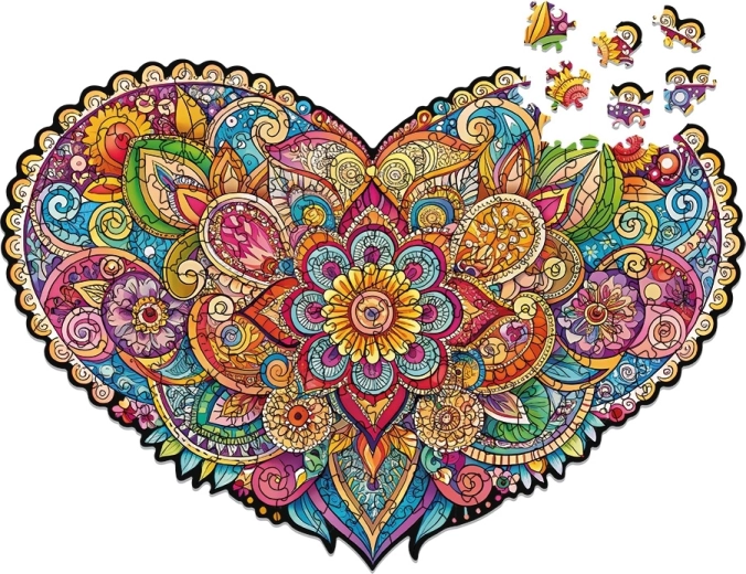 Cœur au motif mandala riche en détails