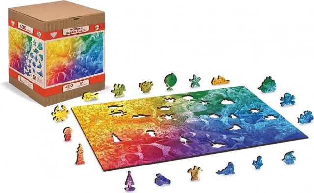 WOODEN CITY puzzle en bois Poissons tropicaux 2-en-1, 100 pièces (éco)