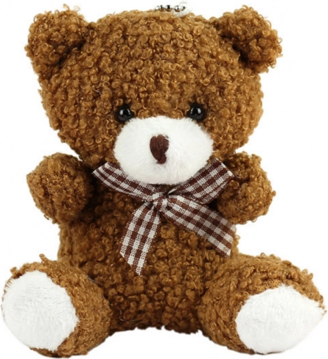 Porte-clés ours en peluche brun 8 cm