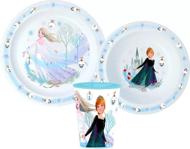 Ensemble de repas en plastique Frozen Noël 3 pièces