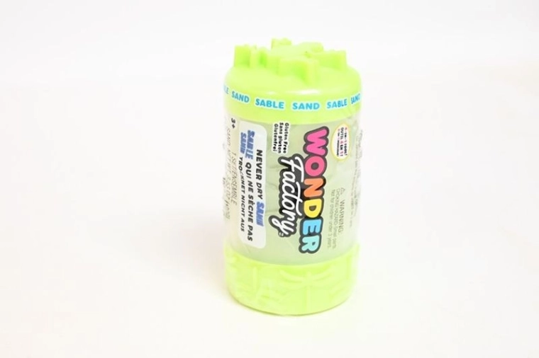 MGA Wonder Factory NeverDrySand sable cinétique vert avec rouleau 4-en-1