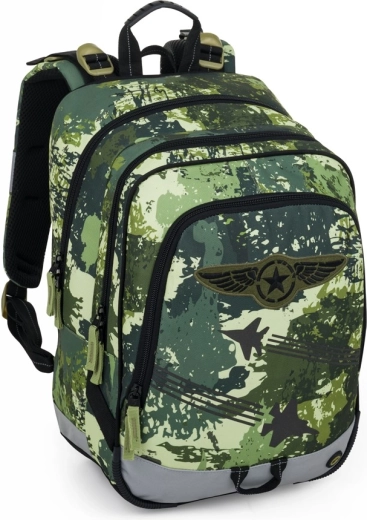 Bagmaster alfa 25 b – sac à dos scolaire à trois compartiments avec avions de chasse