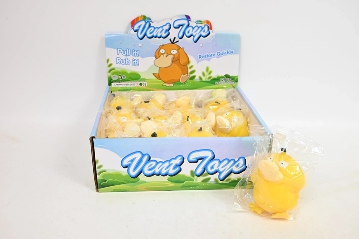Jouet antistress à presser canard (présentoir 12 pcs)