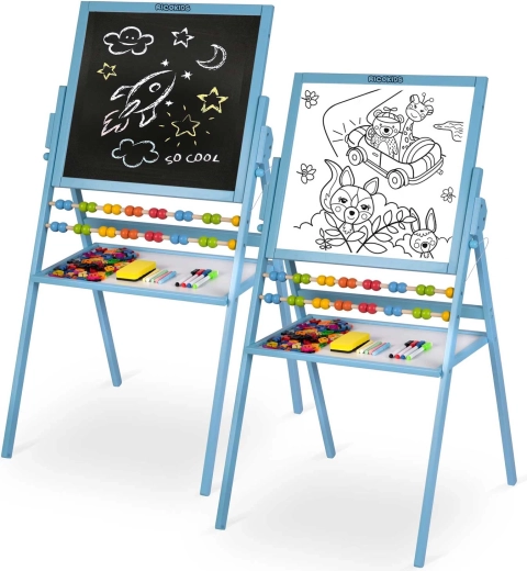 Double surface de dessin : face à craie et face blanche magnétique