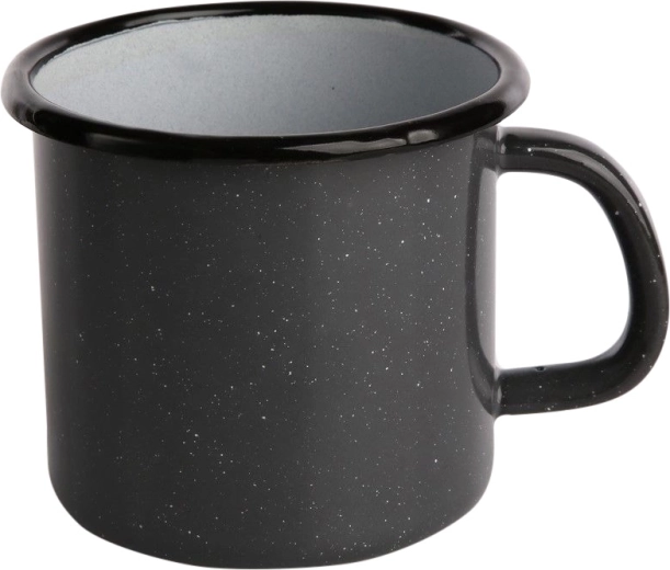 Tasse émaillée grise à décor moucheté 0,45 l