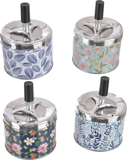 Cendrier en métal 9 × 9 × 12 cm – assortiment de 4 variantes