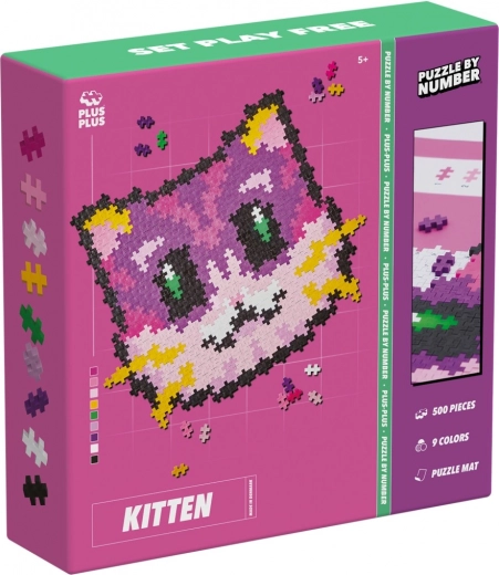 Plus-Plus mosaïque par numéros – chat, 500 pièces