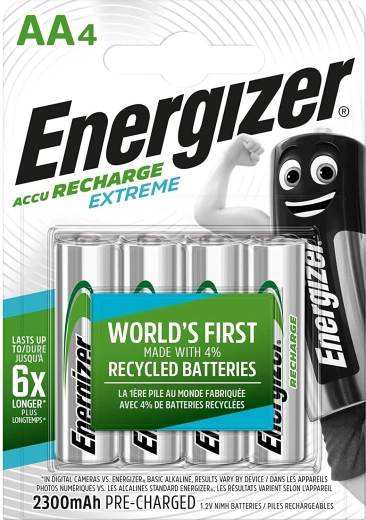 Energizer Extreme AA HR6 piles rechargeables 2300 mAh, 4 pcs