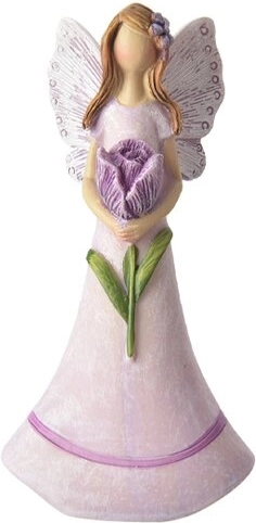 Figurine décorative Fée en polyrésine violette 11 cm