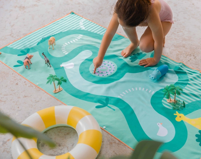Serviette de plage enfant Quut Safari 180 × 100 cm