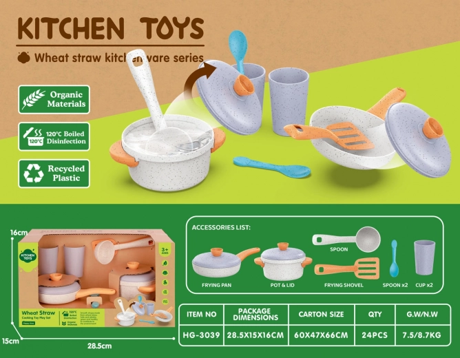 Set de casseroles pour enfants en matériaux bio, 10 pièces