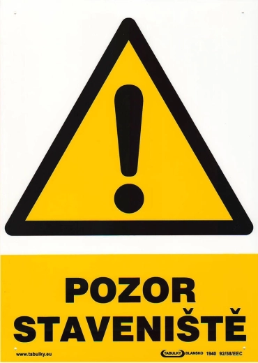 Panneau de sécurité Attention chantier A4 plastique