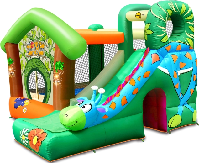 Château gonflable Happy Hop Joyeuse jungle girafe avec toboggan