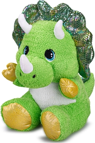 Tricératops assis en peluche vert 16,5 cm