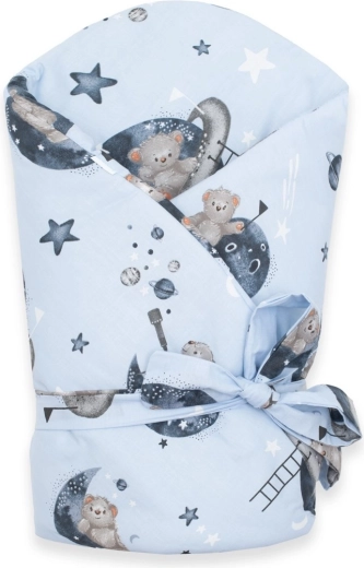 Couverture d’emmaillotage bébé New Baby ourson dans l’espace 80 × 80 cm