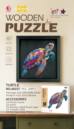 Puzzle en bois tortue, 158 pièces