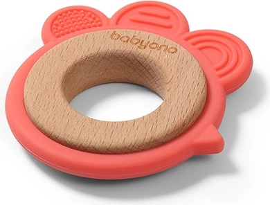 BabyOno anneau de dentition bois-silicone Hen