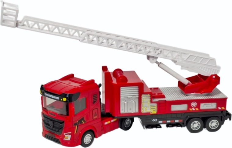 Camion de pompiers avec échelle mobile