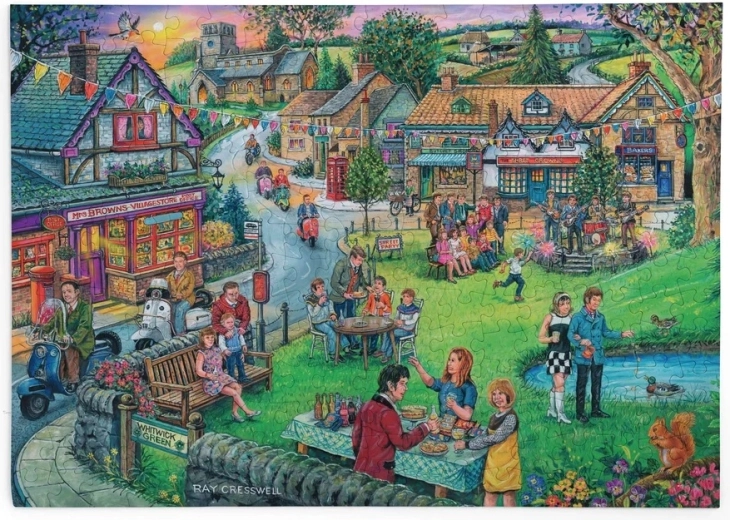 Puzzle House of Puzzles Fête de village dans l'esprit des années soixante, 250 grandes pièces