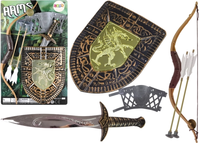 Set de chevalier pour enfants avec épée, bouclier et arc