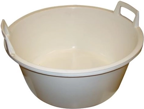 Bassin en plastique 56 cm avec poignées, blanc, 40 l