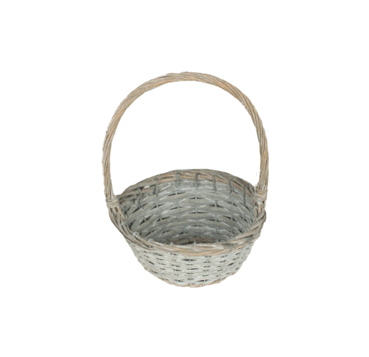 Panier en osier gris avec poignée 20 × 10 × 28 cm