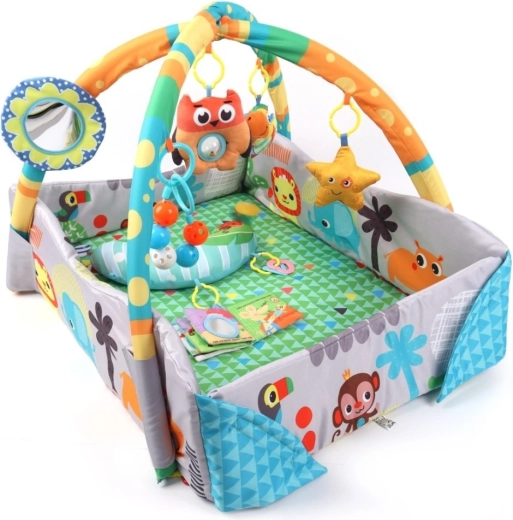 TinyMini tapis de jeu et d’éveil pour bébé 4-en-1 Jungle