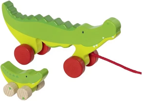 Goki crocodile à tirer avec son petit
