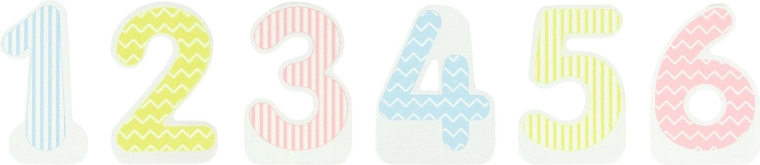 Chiffres interchangeables 1–6 pour plusieurs anniversaires