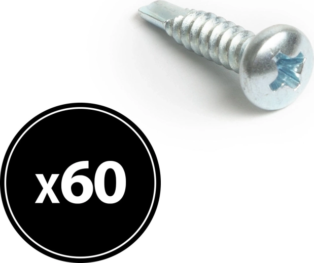 Vis autoperceuse à tête fraisée 4,2 × 19 mm, 60 pièces
