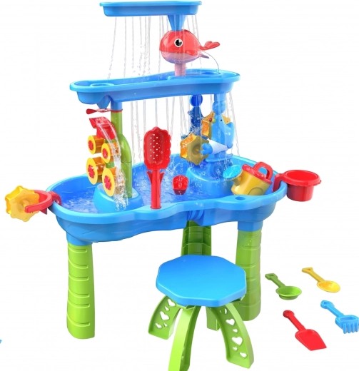 Univers aquatique à trois niveaux avec cascades