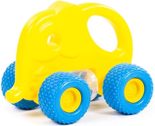 Baby Gripcar éléphant – roues en caoutchouc, hochet