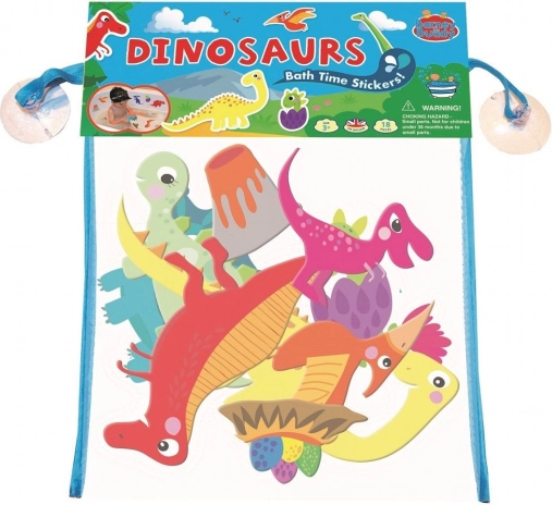 Autocollants de bain sur le thème des dinosaures avec filet