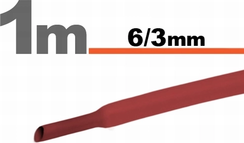 Gaine thermorétractable rouge 6/3 mm