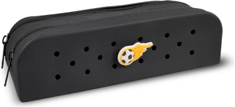 Gifty trousse en silicone double noire avec pin décoratif