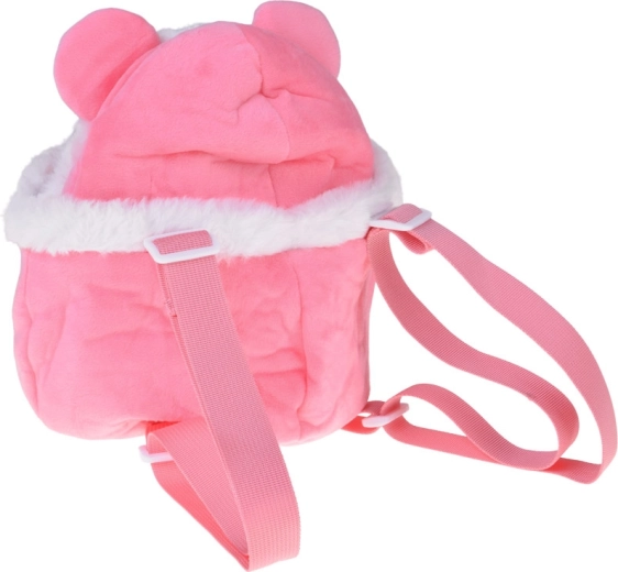 Petit sac à dos rose en peluche pour les sorties