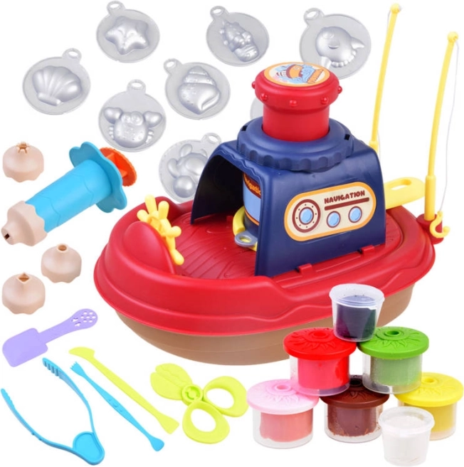 Bateau de pêche avec pâte à modeler pour enfants