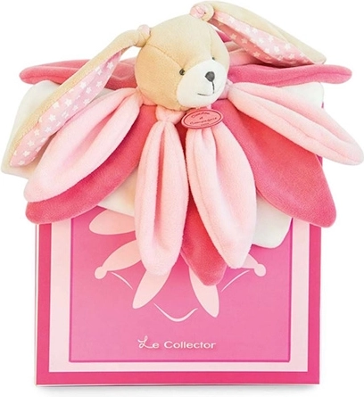 Coffret cadeau – doudou lapin rose en peluche 28 cm