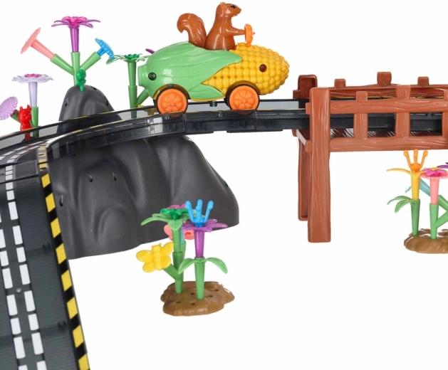 Ponts, rochers et jardin fleuri