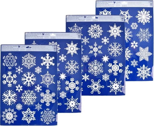 Film décoratif pour fenêtre avec flocons de neige pour vitre 30 × 42 cm (assortiment 4 variantes)