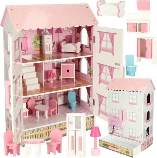 Maison de poupées en bois Lulilo Papilio, rose, 80 cm