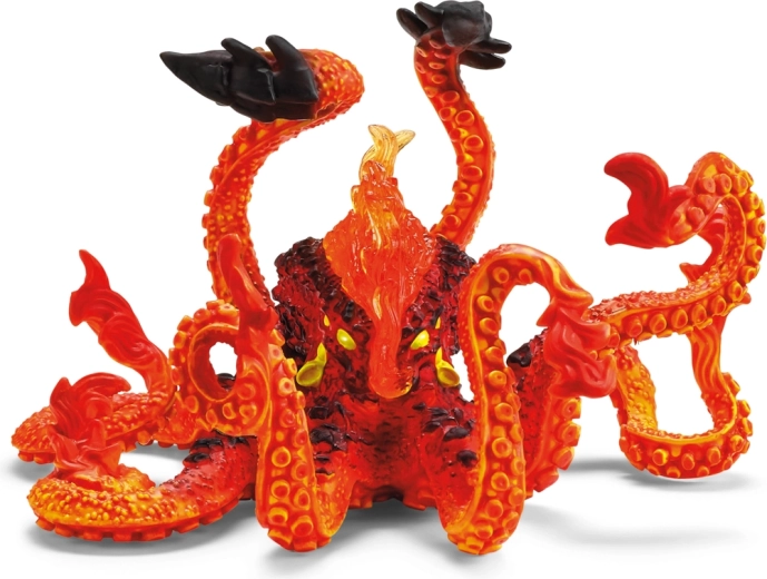 Kraken de feu avec tentacules et ventouses